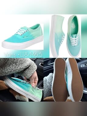 Vans Low Top Sneakers in Mint Teal Ombre